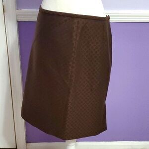 Sigrid Olsen Brown Diamond Texture Career Modest Mini Skirt 6